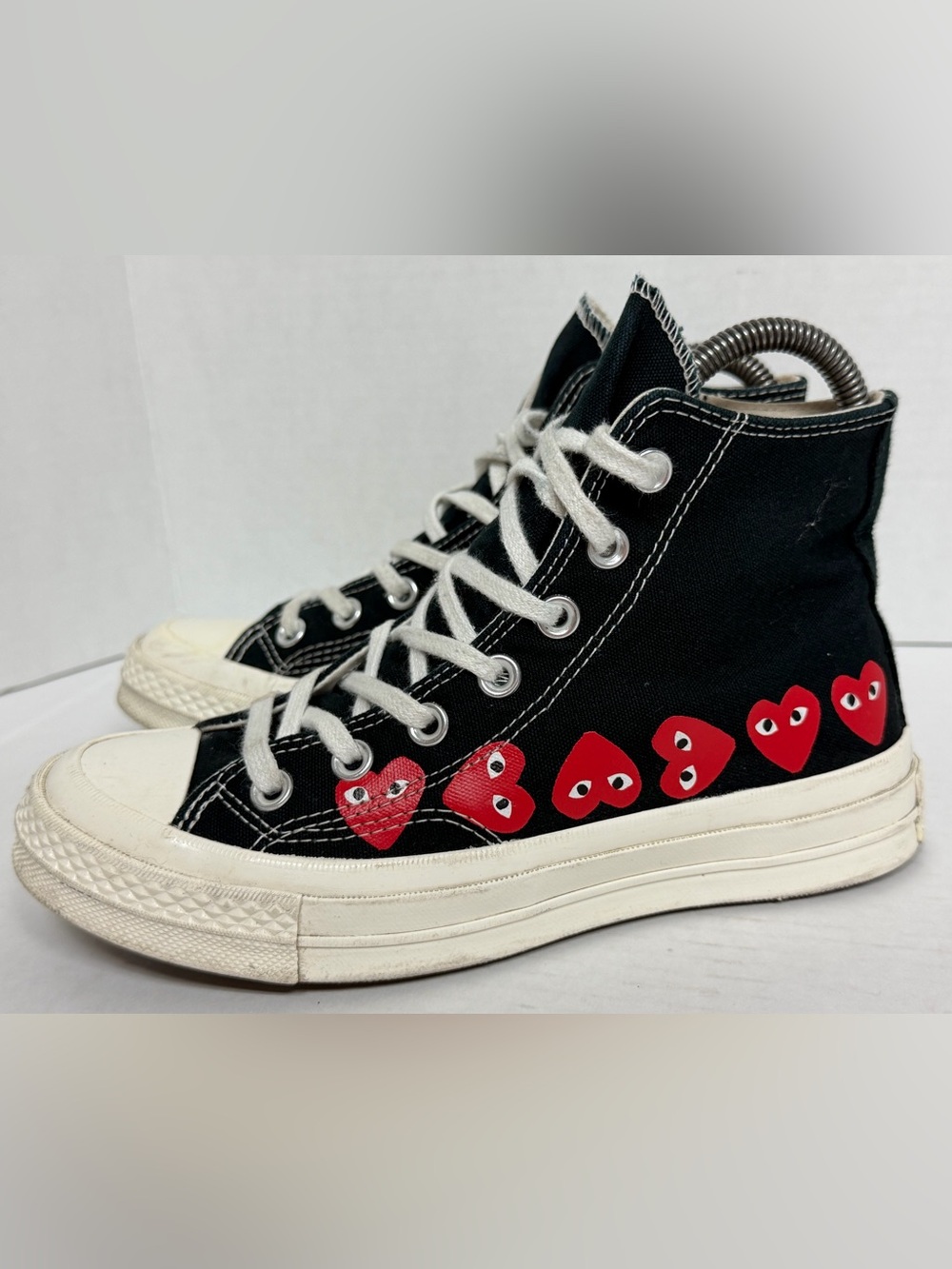 Women's Sz 6 Comme des Garcons PLAY x Converse Chuck Taylor Multi-Heart Sneakers